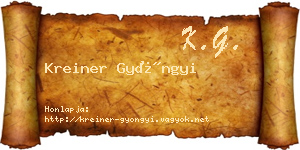 Kreiner Gyöngyi névjegykártya